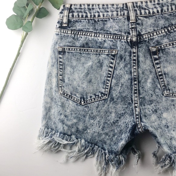 Uniq by Litz Acid Wash Distressed Shorts Sz M - Picture 5 of 7